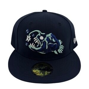 New Era 59FIFTY Hat Club Deep Sea Angler Fish Fitted Hat Navy Blue 7 3/4